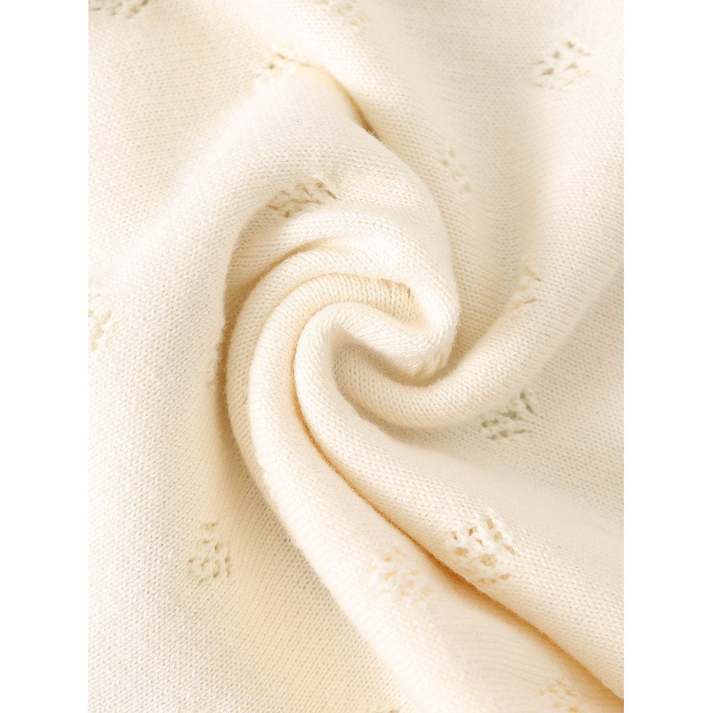 Baby Girls Short Sleeves Hollow-out Pattern Dress