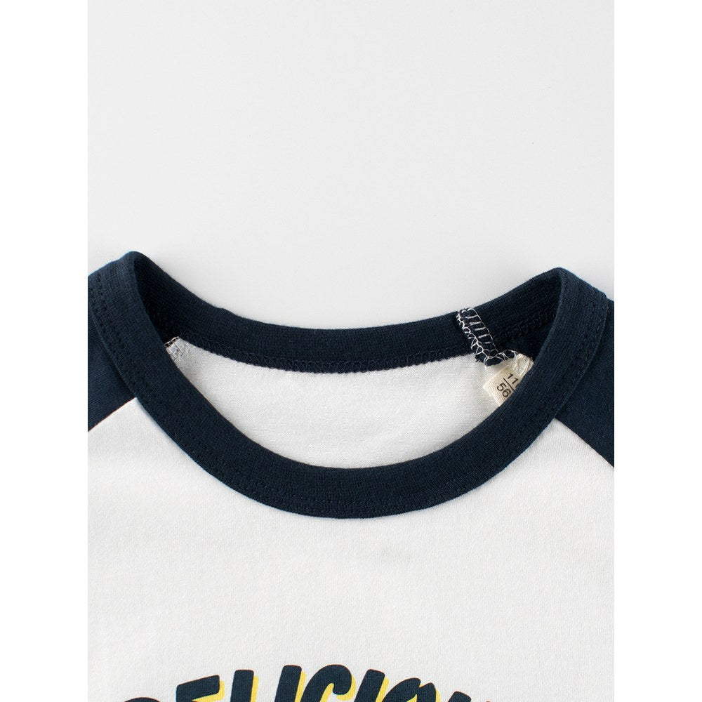 Boys' Letters and Cartoon Pattern T-shirt in European and American Style