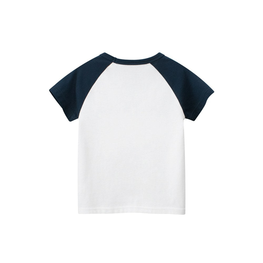 Boys' Letters and Cartoon Pattern T-shirt in European and American Style