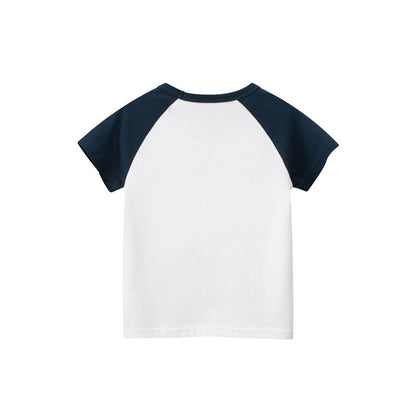 Boys' Letters and Cartoon Pattern T-shirt in European and American Style