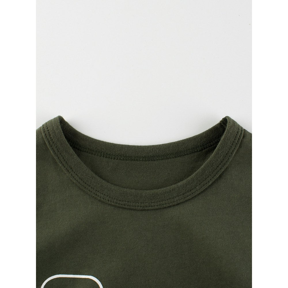 Boys' Letters and Cartoon Pattern T-shirt in European and American Style