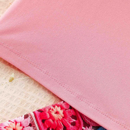Baby Kids Girls Fly Sleeves Pink T-shirt and Floral Pants 2-piece Set