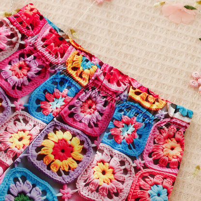 Baby Kids Girls Fly Sleeves Pink T-shirt and Floral Pants 2-piece Set