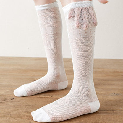 Baby Kids Girls Breathable Cute Argyle Pattern Thin Stockings 3-Pair Set