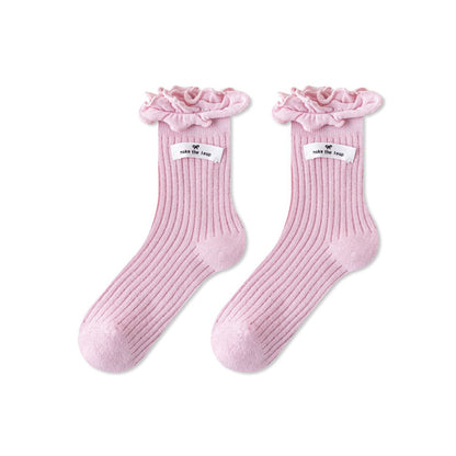 Baby Kids Girls Breathable Letters Pattern Socks