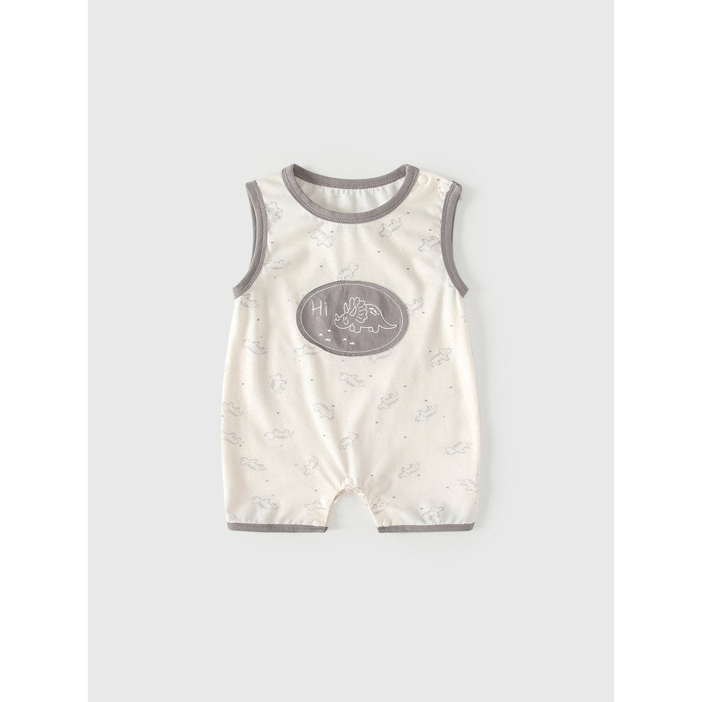 Baby Unisex Sleeveless Cartoon Pattern Rompers Bodysuits