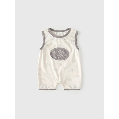 Baby Unisex Sleeveless Cartoon Pattern Rompers Bodysuits
