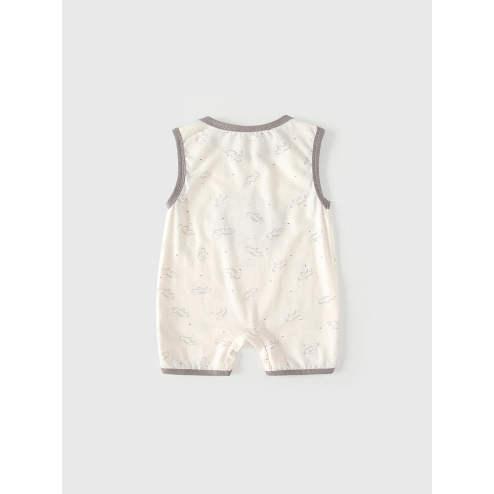Baby Unisex Sleeveless Cartoon Pattern Rompers Bodysuits