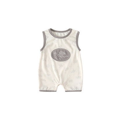 Baby Unisex Sleeveless Cartoon Pattern Rompers Bodysuits