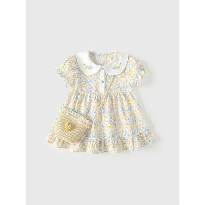 Short Sleeves Floral Pattern Dress for Stylish Girls