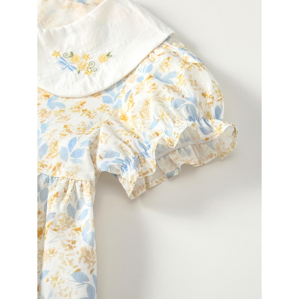 Short Sleeves Floral Pattern Dress for Stylish Girls