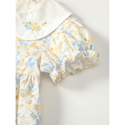 Short Sleeves Floral Pattern Dress for Stylish Girls