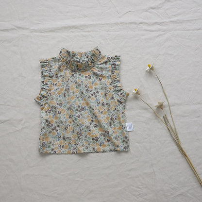 Baby Kids Girls Floral or Plain Top Vest