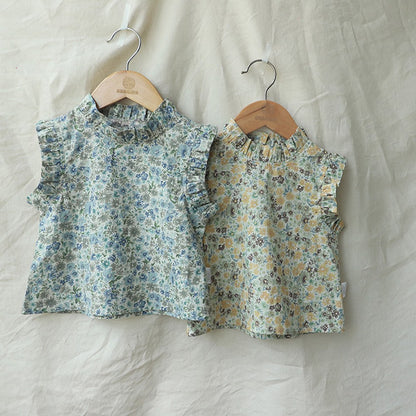 Baby Kids Girls Floral or Plain Top Vest