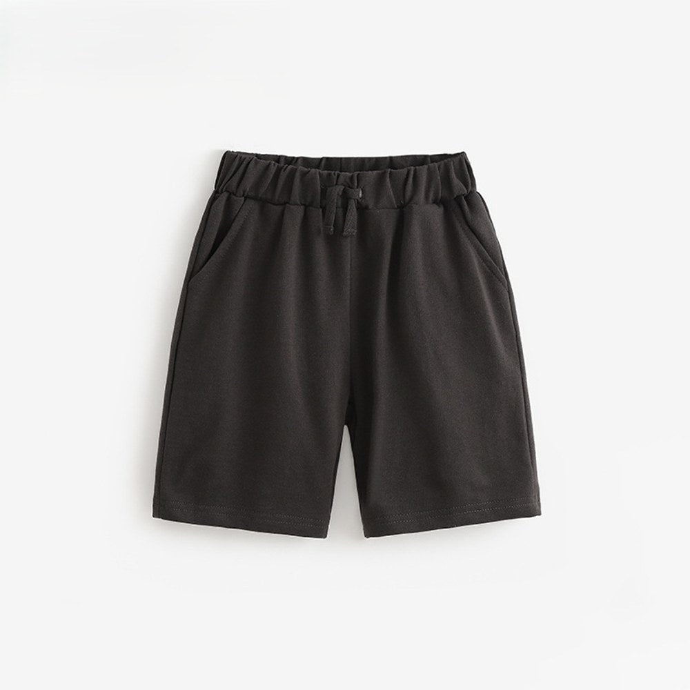 Baby Kids Casual Solid Color Black Shorts