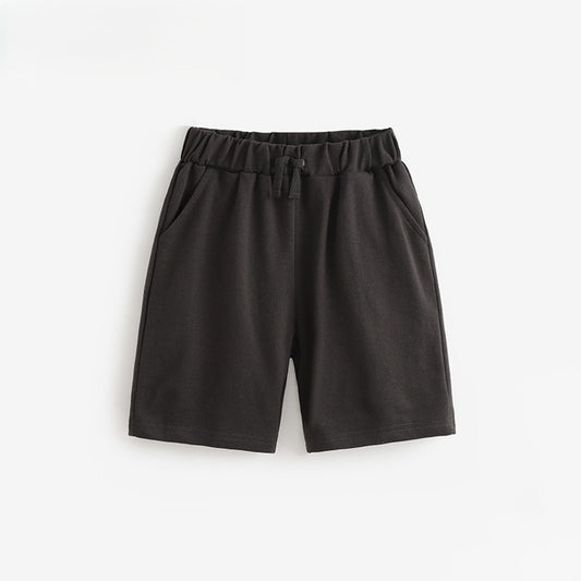 Baby Kids Casual Solid Color Black Shorts