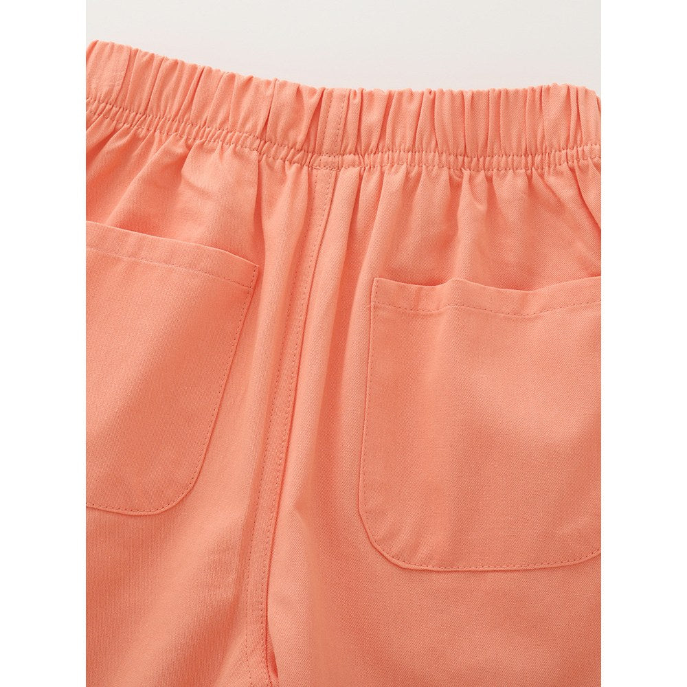 Baby Kids Casual Style Solid Color Orange Shorts