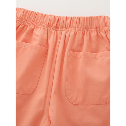Baby Kids Casual Style Solid Color Orange Shorts
