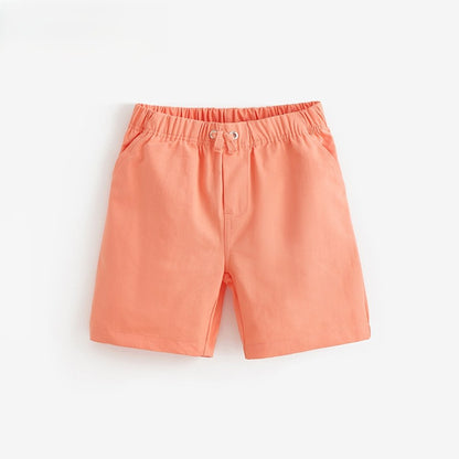 Baby Kids Casual Style Solid Color Orange Shorts