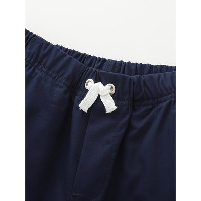 Baby Kids Casual Style Elastic Navy Blue Shorts
