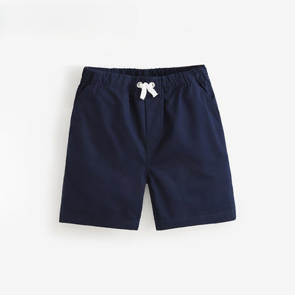 Baby Kids Casual Style Elastic Navy Blue Shorts