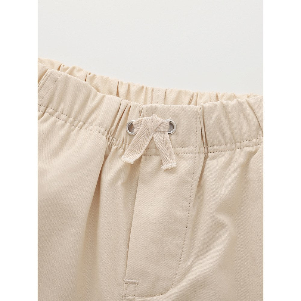 Baby Kids Casual Style Solid Color Khaki Shorts