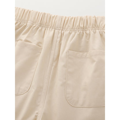 Baby Kids Casual Style Solid Color Khaki Shorts