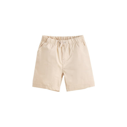 Baby Kids Casual Style Solid Color Khaki Shorts