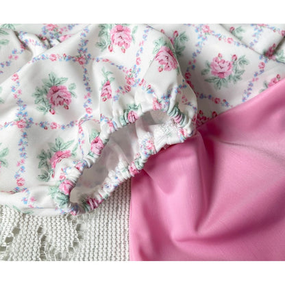 Girls' Flowers Pattern Color Patchwork One Piece Swimwear