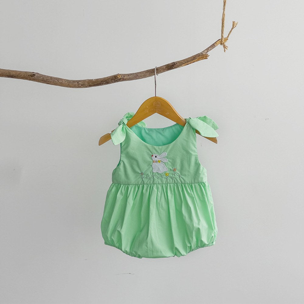 Baby Girls Sleeveless Cartoon Rabbit Pattern Bodysuit