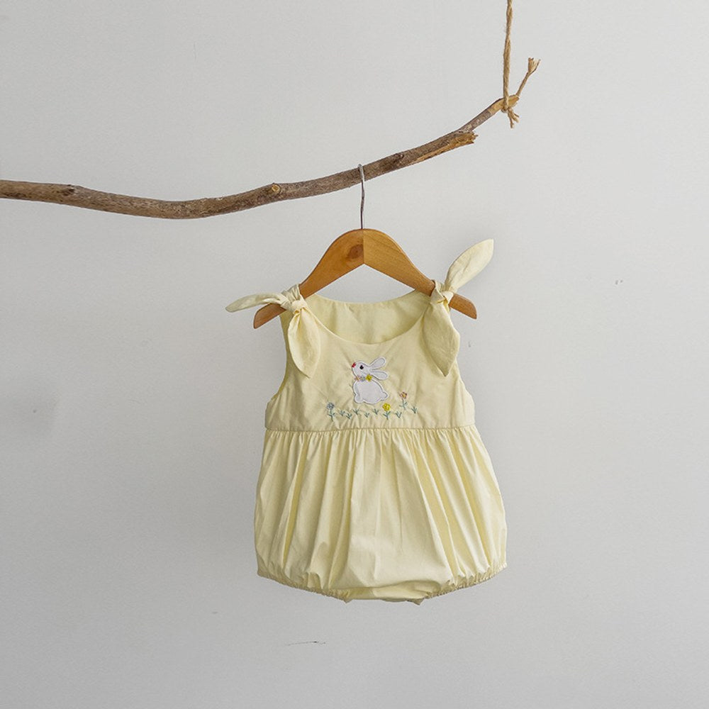 Baby Girls Sleeveless Cartoon Rabbit Pattern Bodysuit