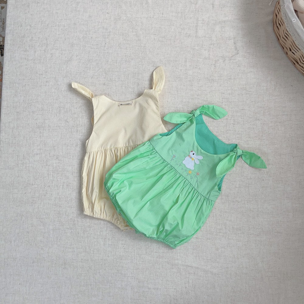 Baby Girls Sleeveless Cartoon Rabbit Pattern Bodysuit