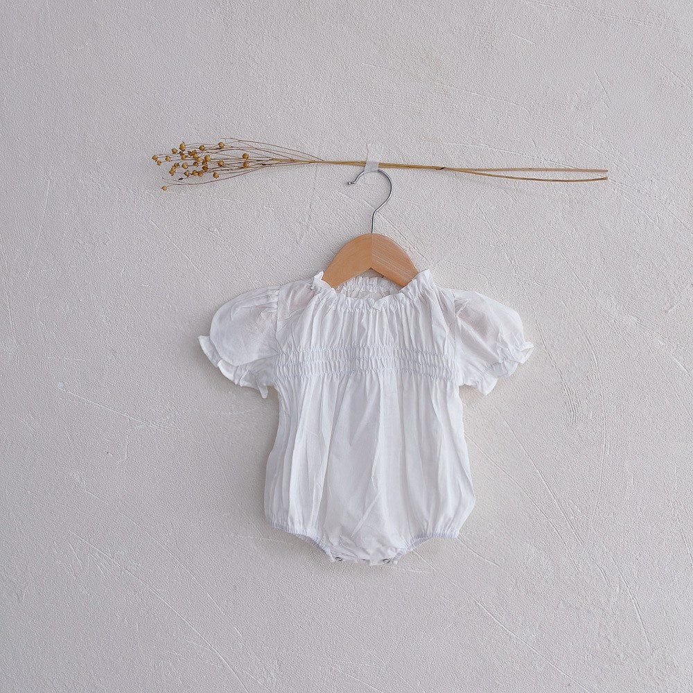 Baby Girls Short Sleeves Cute Floral Pattern Bodysuit