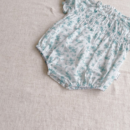 Baby Girls Short Sleeves Cute Floral Pattern Bodysuit