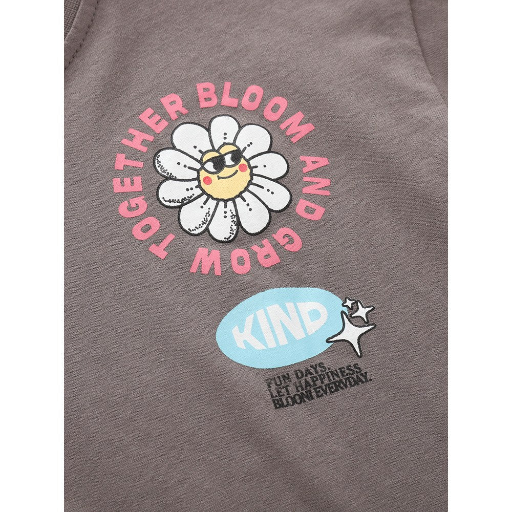 Baby Kids Girls Short Sleeves Flowers Cartoon Pattern T-shirt and Shorts 2-Piece Clothing Set