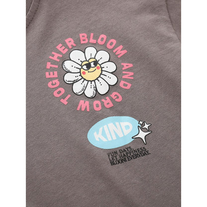 Baby Kids Girls Short Sleeves Flowers Cartoon Pattern T-shirt and Shorts 2-Piece Clothing Set