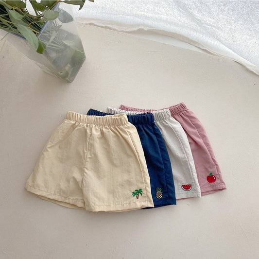 Baby Kids Fruits Embroidered Shorts