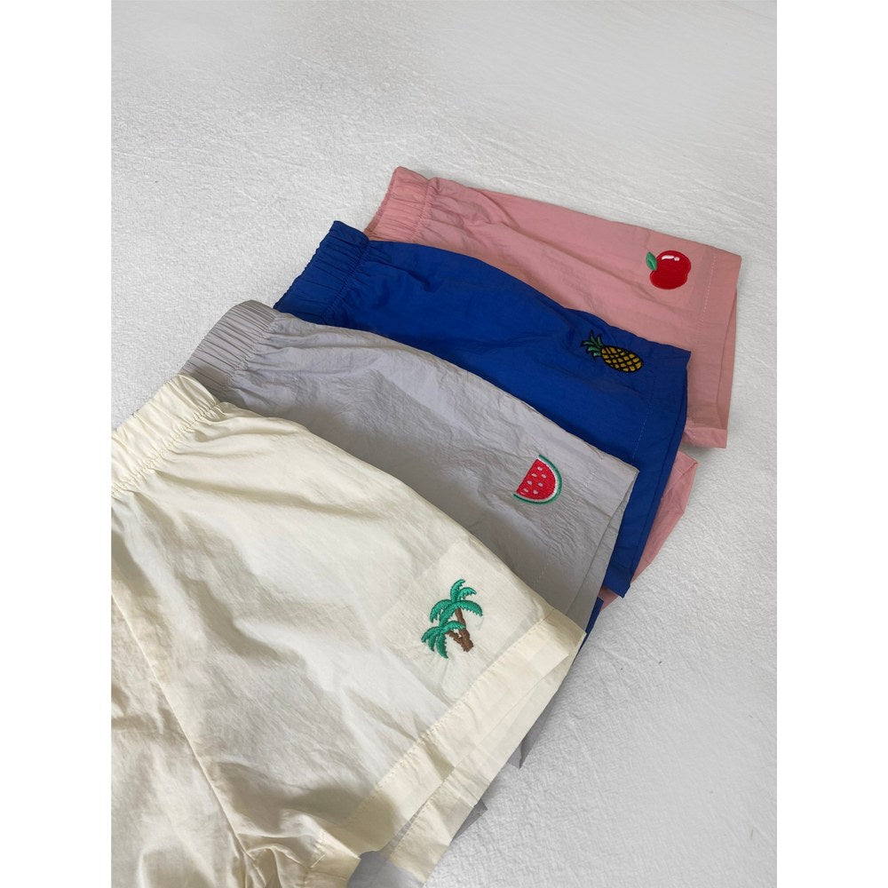 Baby Kids Fruits Embroidered Shorts