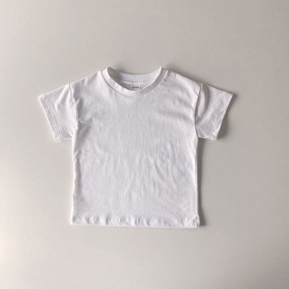 Baby Kids Short Sleeves Solid Color T-shirt