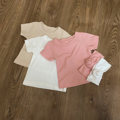 Baby Short Sleeves Plain T-shirt and Shorts 2-Piece Pajamas Clothing Set