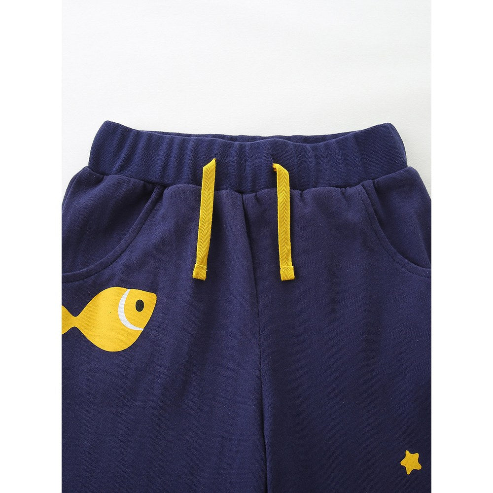 Baby Kids Boys Short Sleeves Cartoon Pattern T-shirt and Shorts 2-Piece Clothing Set