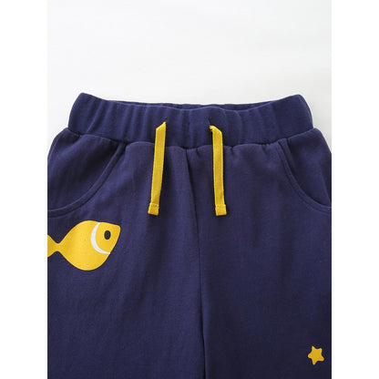 Baby Kids Boys Short Sleeves Cartoon Pattern T-shirt and Shorts 2-Piece Clothing Set