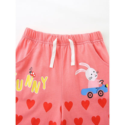 Baby Kids Girls Fly Sleeves Cartoon Pattern Vest and Shorts 2-Piece Clothing Set