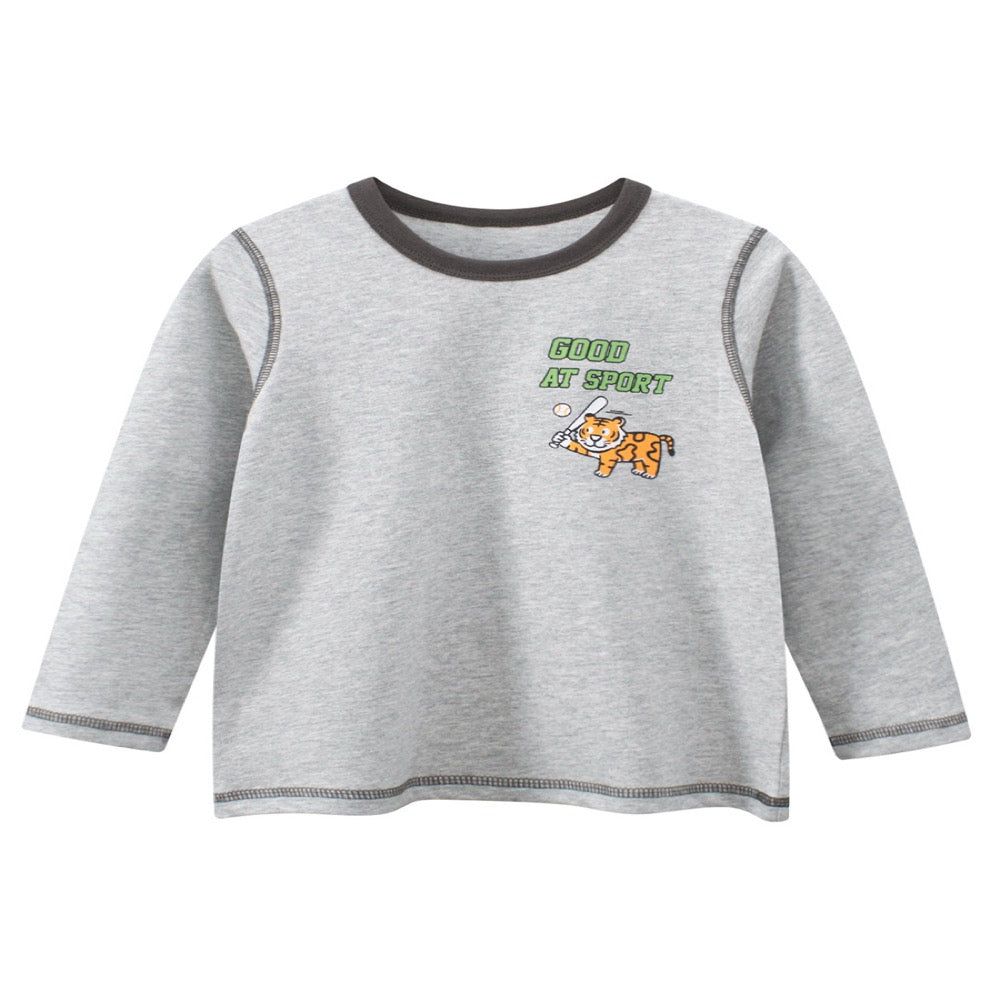 Baby Kids Boys Letters and Cartoon Print Long Sleeves Crew Neck Sweatshirt
