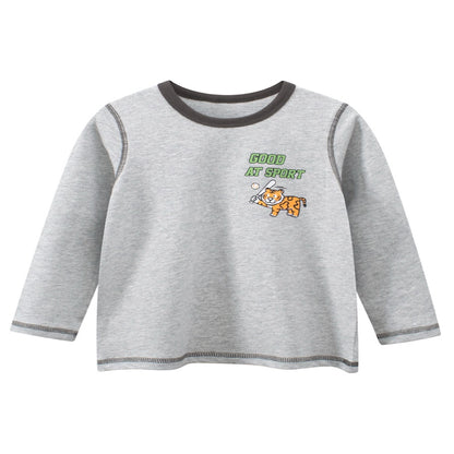 Baby Kids Boys Letters and Cartoon Print Long Sleeves Crew Neck Sweatshirt