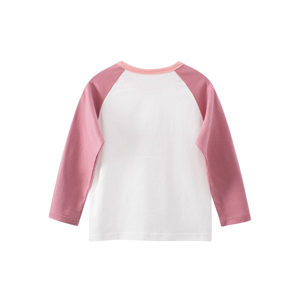 Kids Girls Letters Print Crew Neck Long Sleeves Top