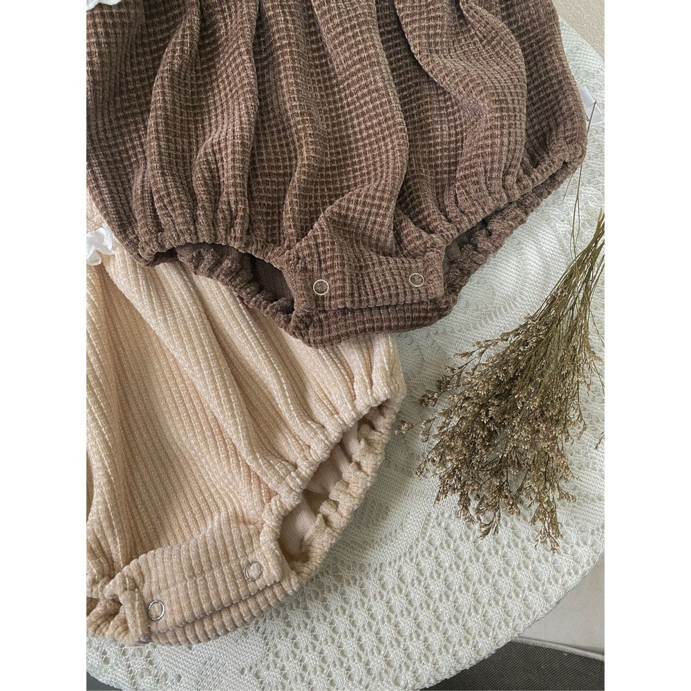 Baby Kids Girls Sleeveless V Neck Waffle Grid Bodysuit
