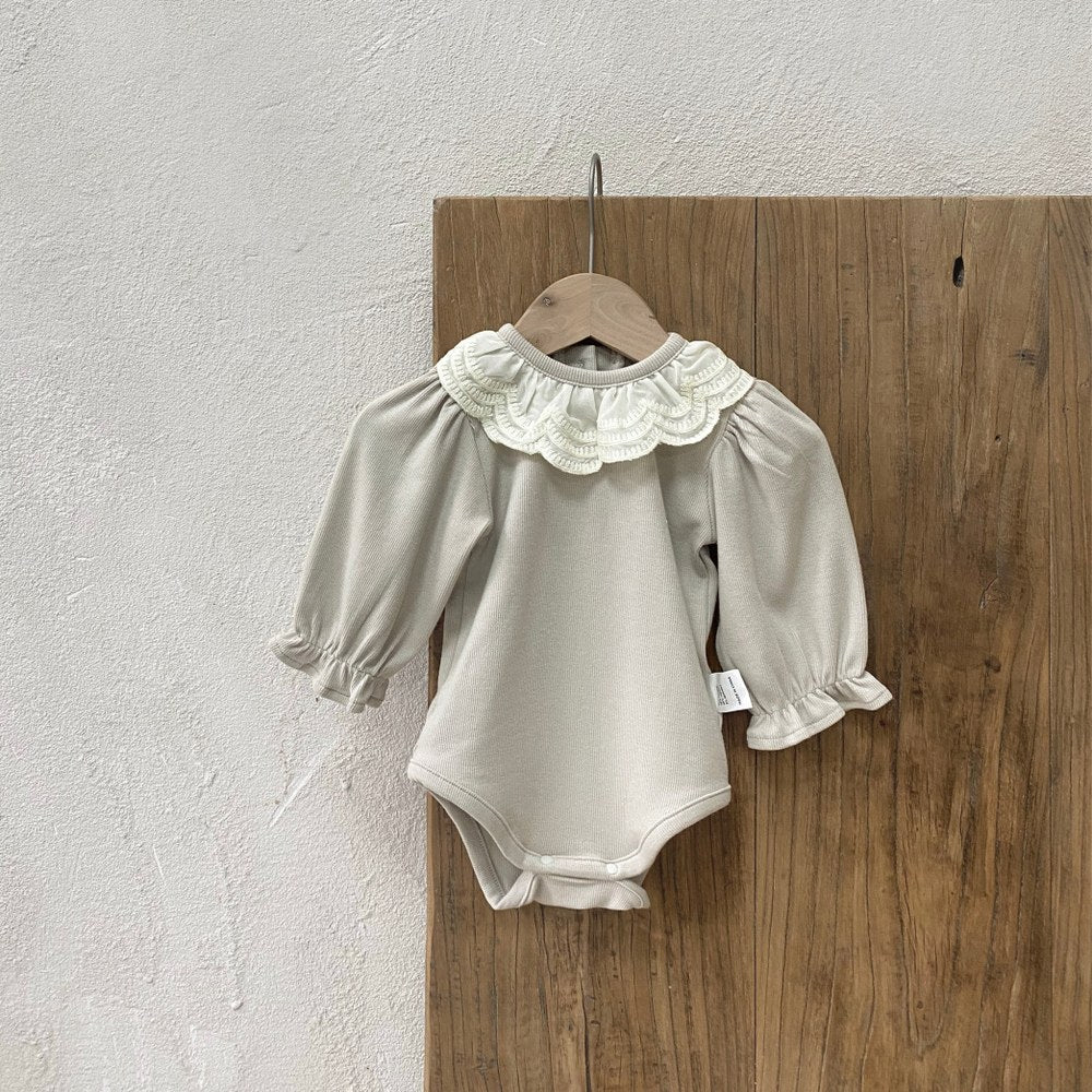 Baby Kids Girls Long Sleeves Lace Collar Bodysuit
