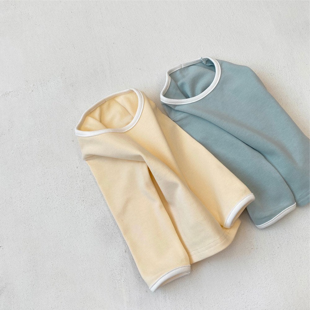 Baby Kids Unisex Plain Top and Pants 2-piece Pajamas Clothing Set