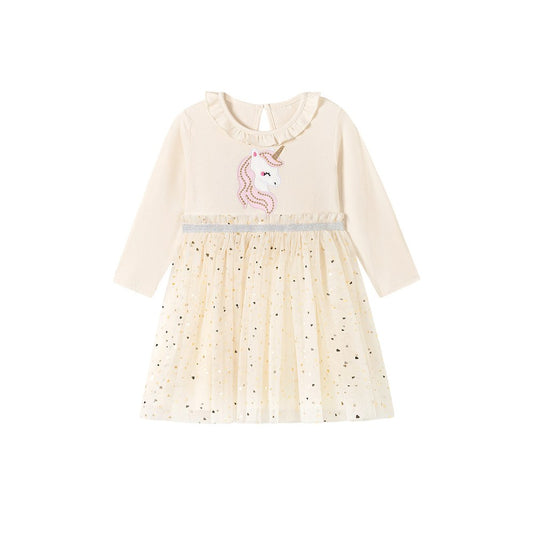 Baby Kids Girls Cartoon and Hearts Pattern Dress